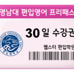 영남대 편입영어 프리패스 30일 수강권