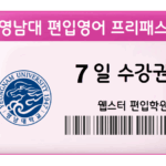 영남대 편입영어 프리패스 7일 수강권
